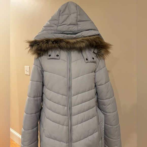 LL Bean Long Quilted Ultra Light Puffer Coat Gray Size XL - Picture 5 of 7